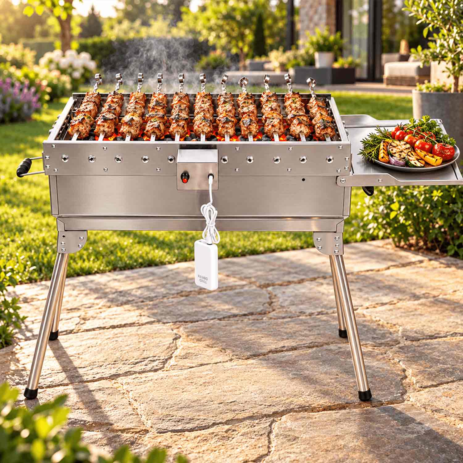 RAMBO GRILL Ares 2.0 — Grill attachment with automatic rotisserie