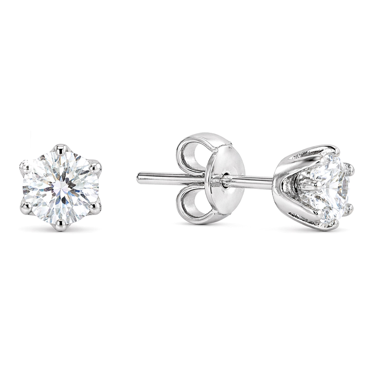 Stud earrings in 925 silver, with zirconia