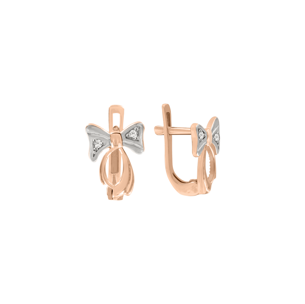585 rose gold drop earrings with cubic zirconia