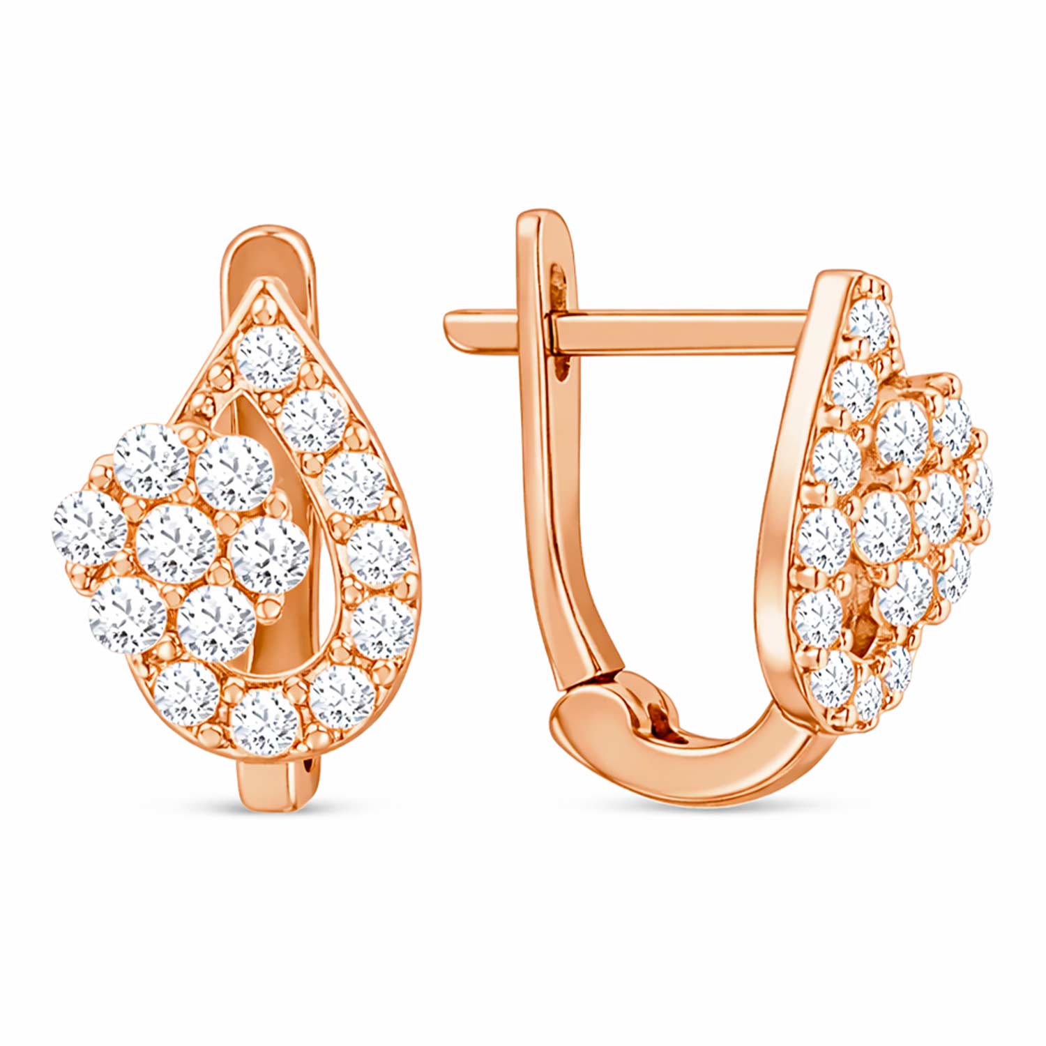 Earrings in 585 rose gold, with zirconia