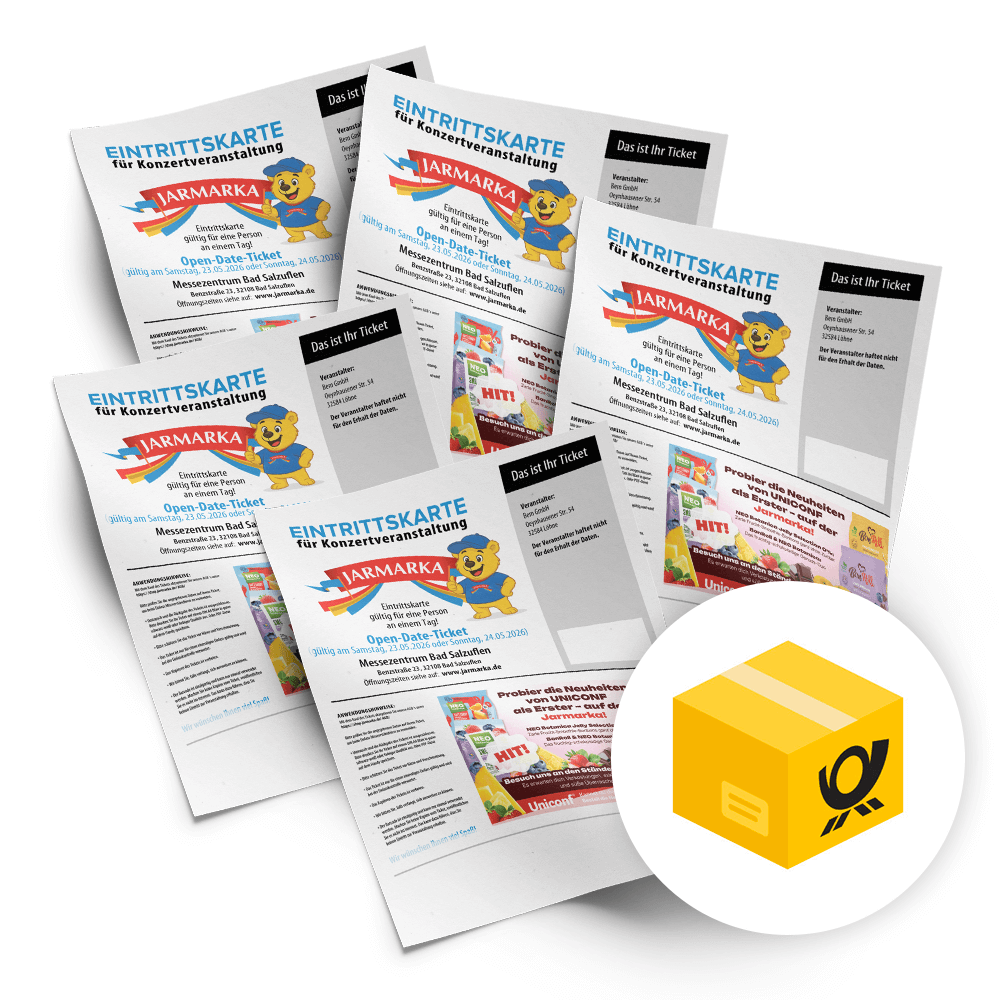 5er Ticketbundle – Jarmarka 2026 (Open Date) per Post