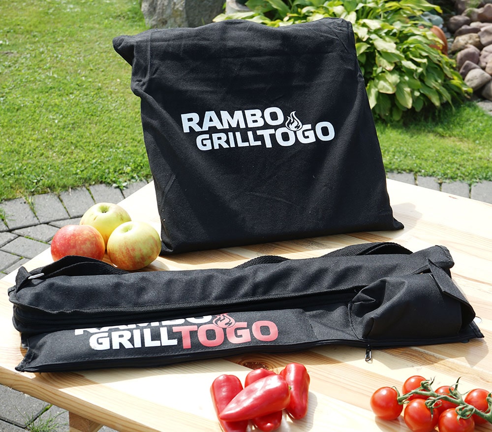 RAMBO ToGo stainless steel shashlik grill with motor, portable and compact