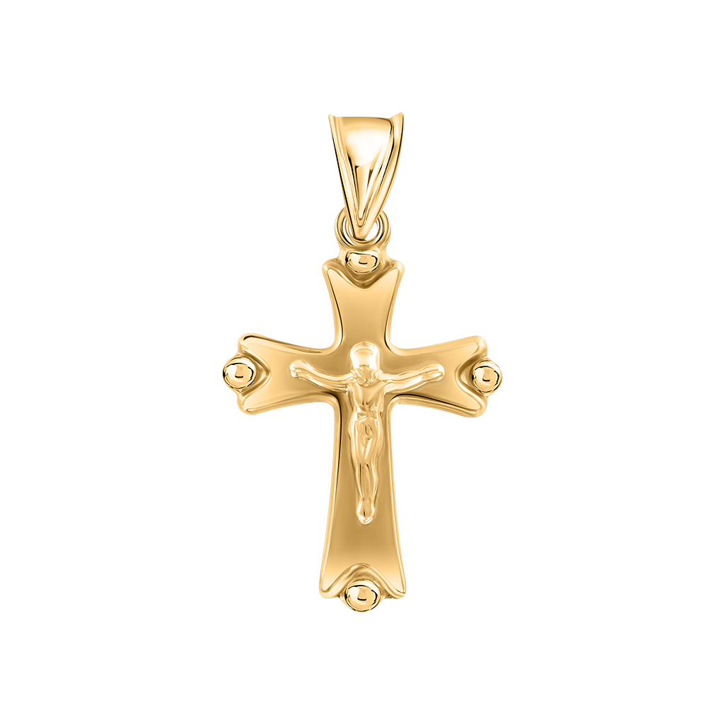 Beautiful pendant cross in 585 yellow gold, height approx. 27 mm