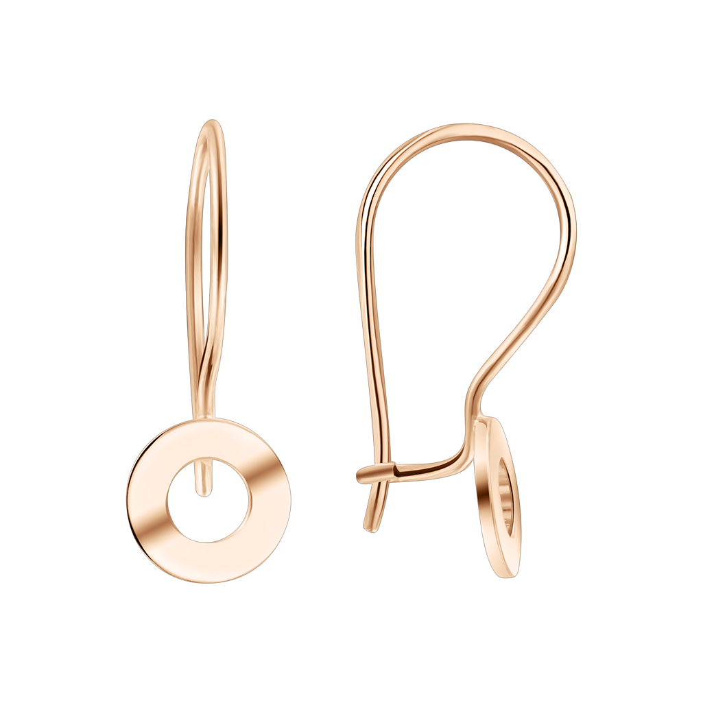 Earrings, russian red gold 585, height approx. 20 mm, weight of the piece of jewelry: approx. 1,02 gr.