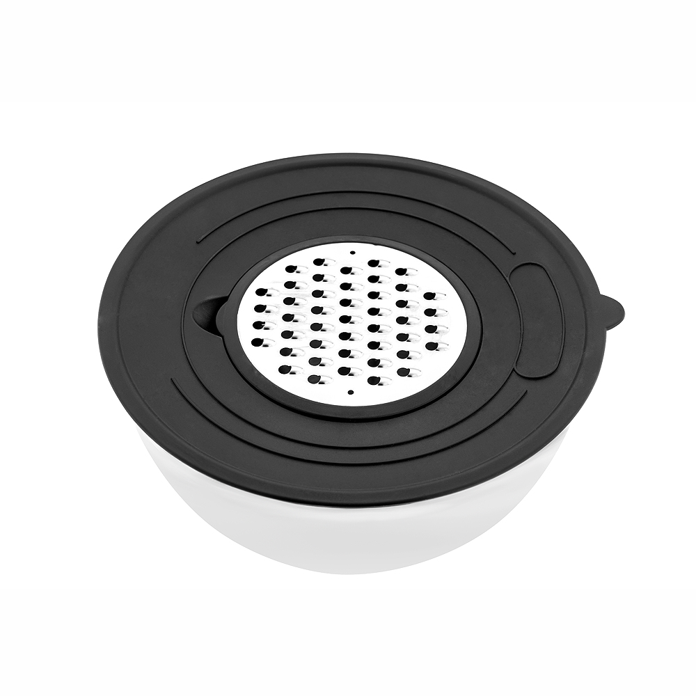 BEM stainless steel bowl set with 2 graters and lid 16 cm, 20 cm and 24 cm