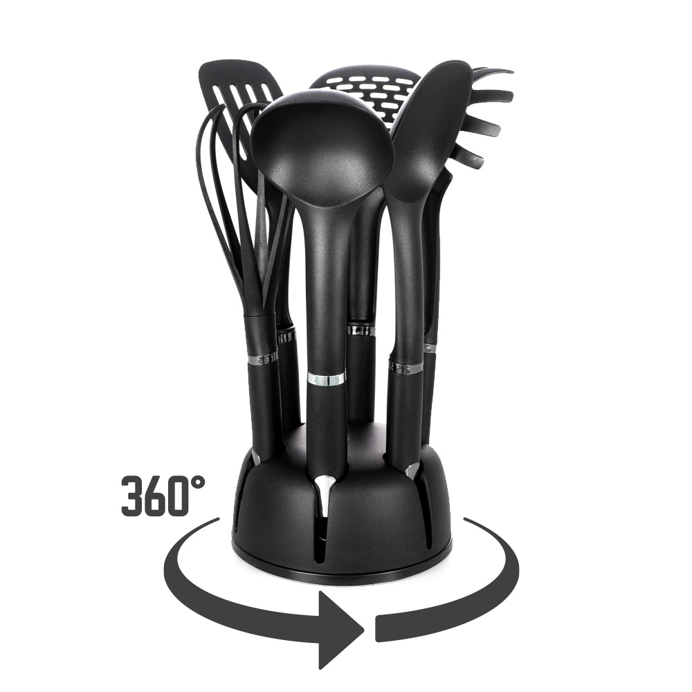 BEM kitchen utensils 6-piece set with rotating stand holder