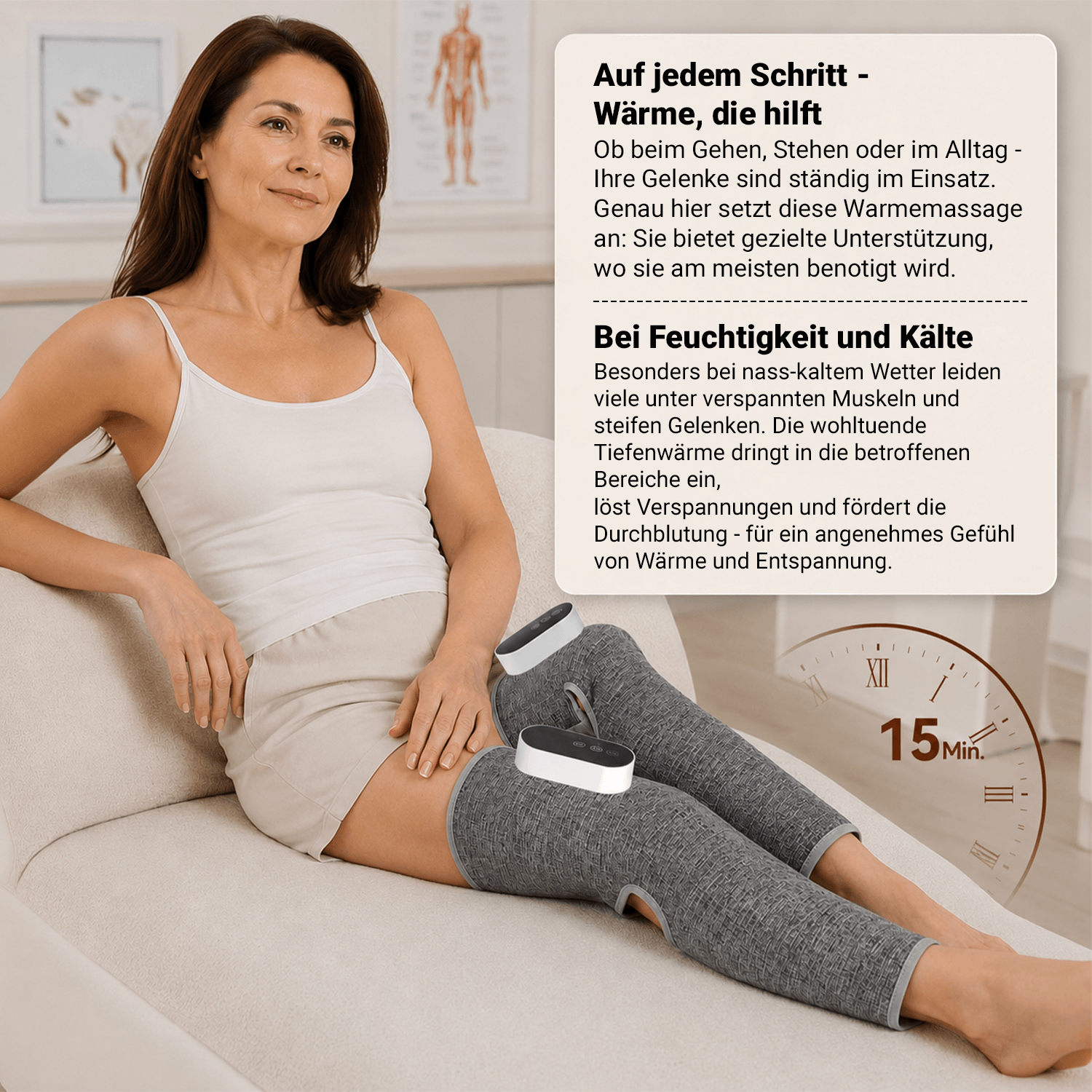 BEM LegSense Pro - cordless leg massager with heat function and gentle compression
