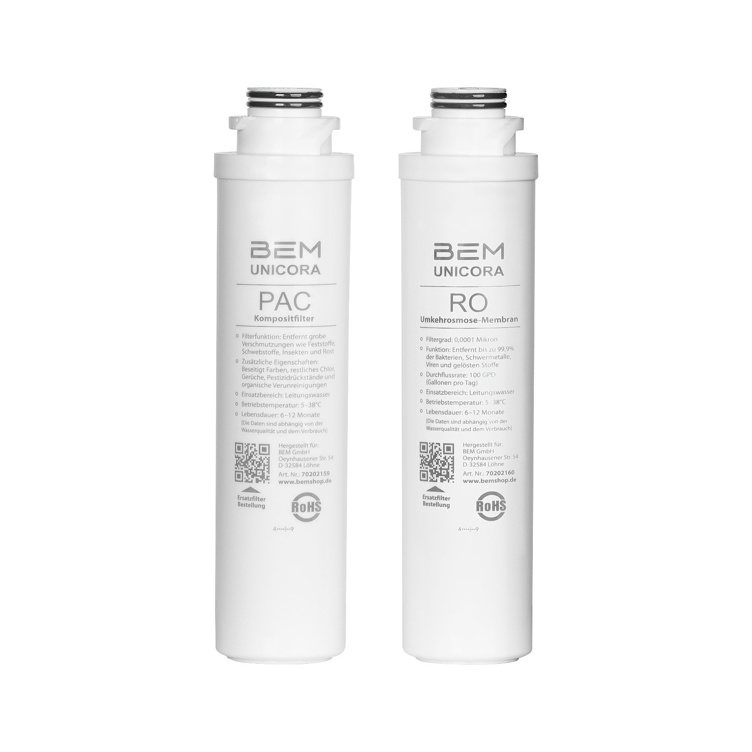 BEM Unicora reverse osmosis water filter with direct connection