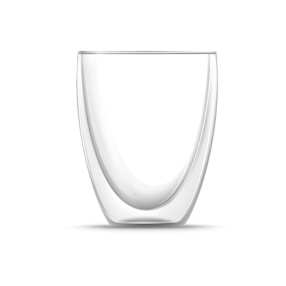 8-er Set: Vier Doppelwandige Cappuccino Gläser (je 330 ml) & vier Glasstrohhalme