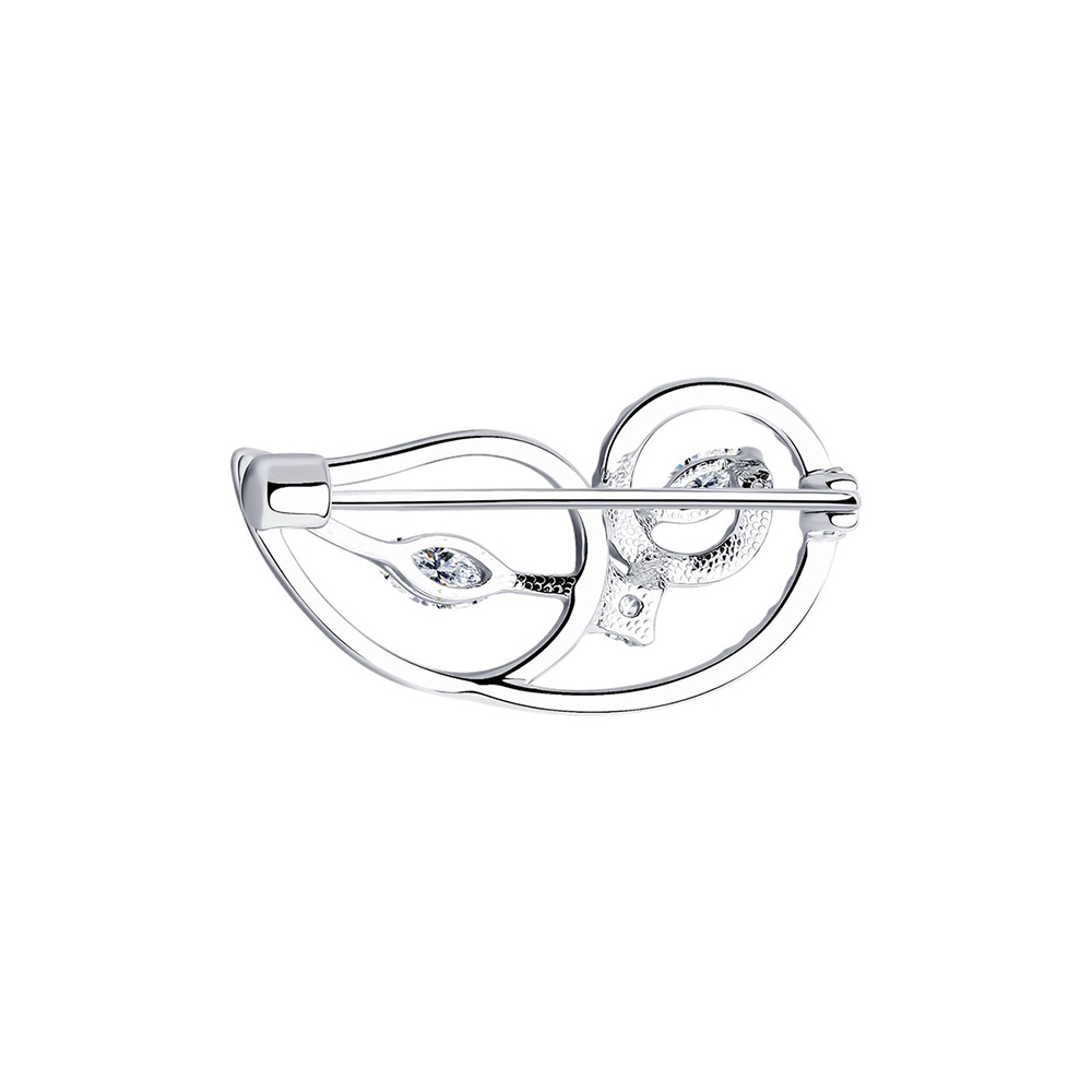 Sokolov brooch in 925 silver with zirconia