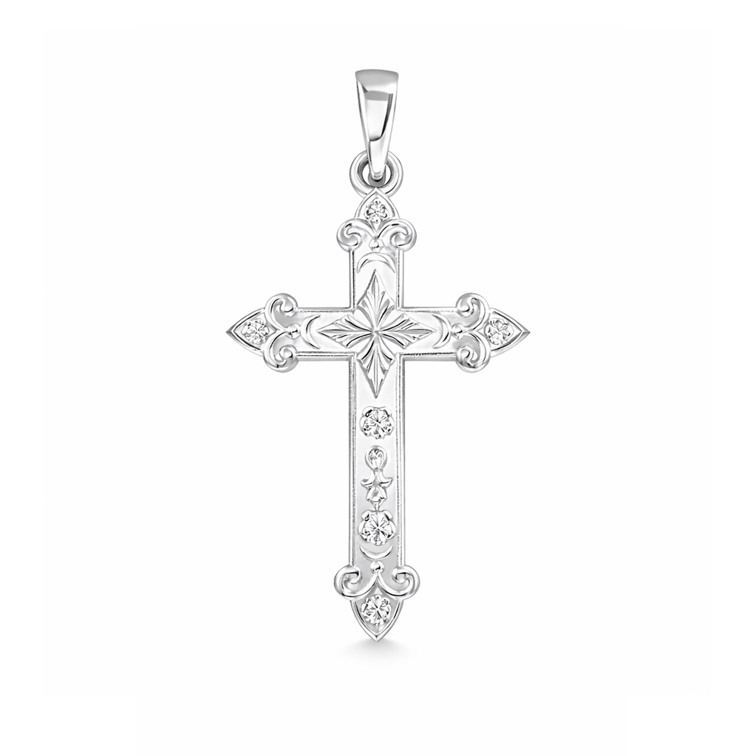 Pretty cross pendant made of 925 silver, height approx. 15 mm