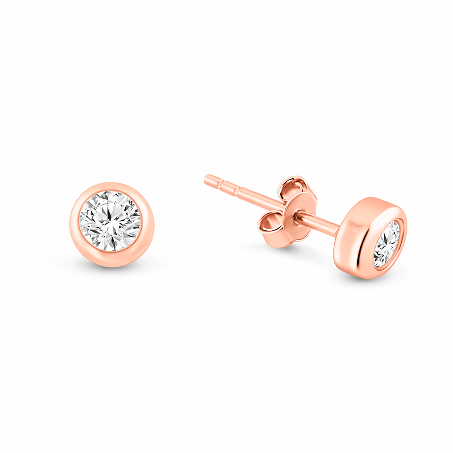 Ohrstecker aus 585 Rotgold, mit Zirkonia