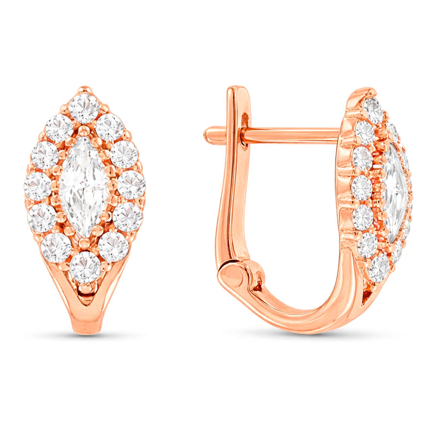 Wunderschöne Ohrringe aus Rotgold 585 mit Zirkonia, Höhe ca. 13 mm