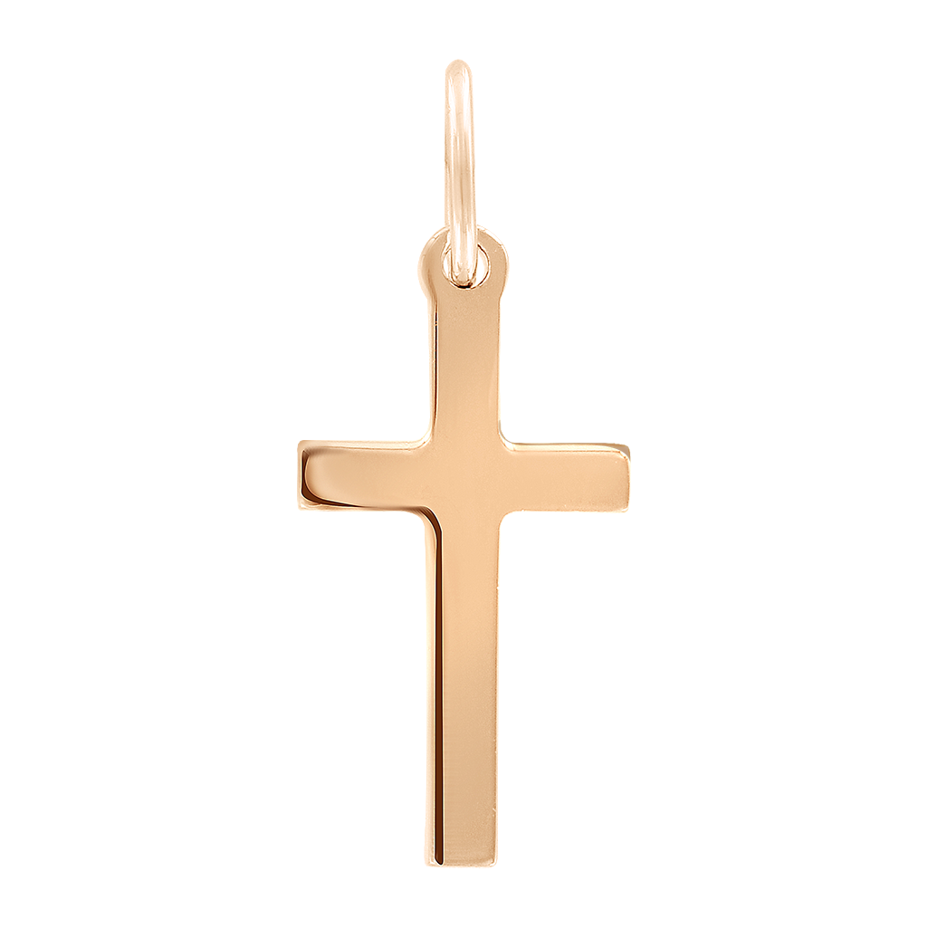Pendant cross, russian red gold 585, height approx. 24 mm