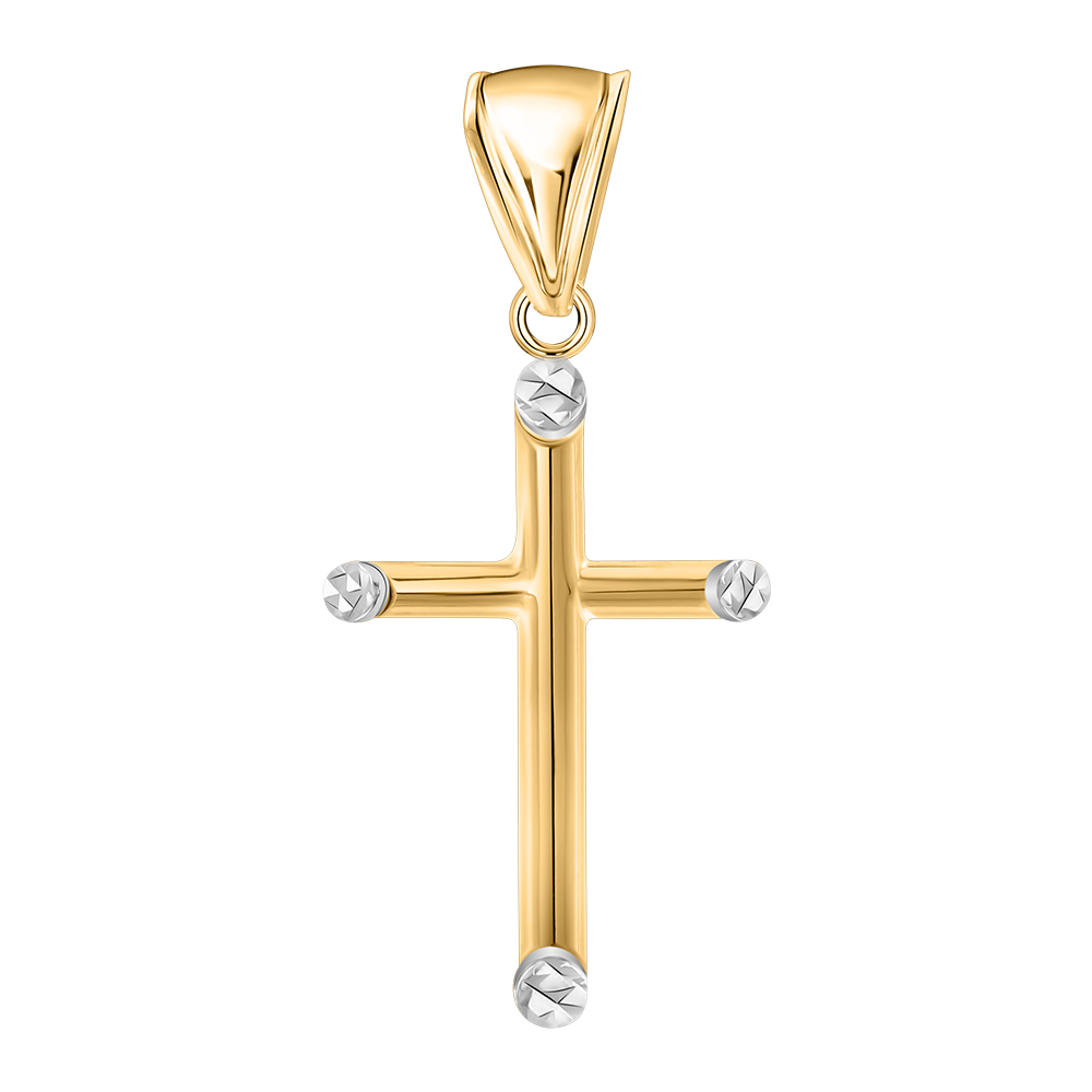Beautiful cross pendant in 585 yellow gold, height approx. 29 mm