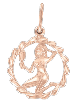 Pendant zodiac sign "Virgo" (24.08 - 23.09) in rose gold 585, height approx. 23 mm