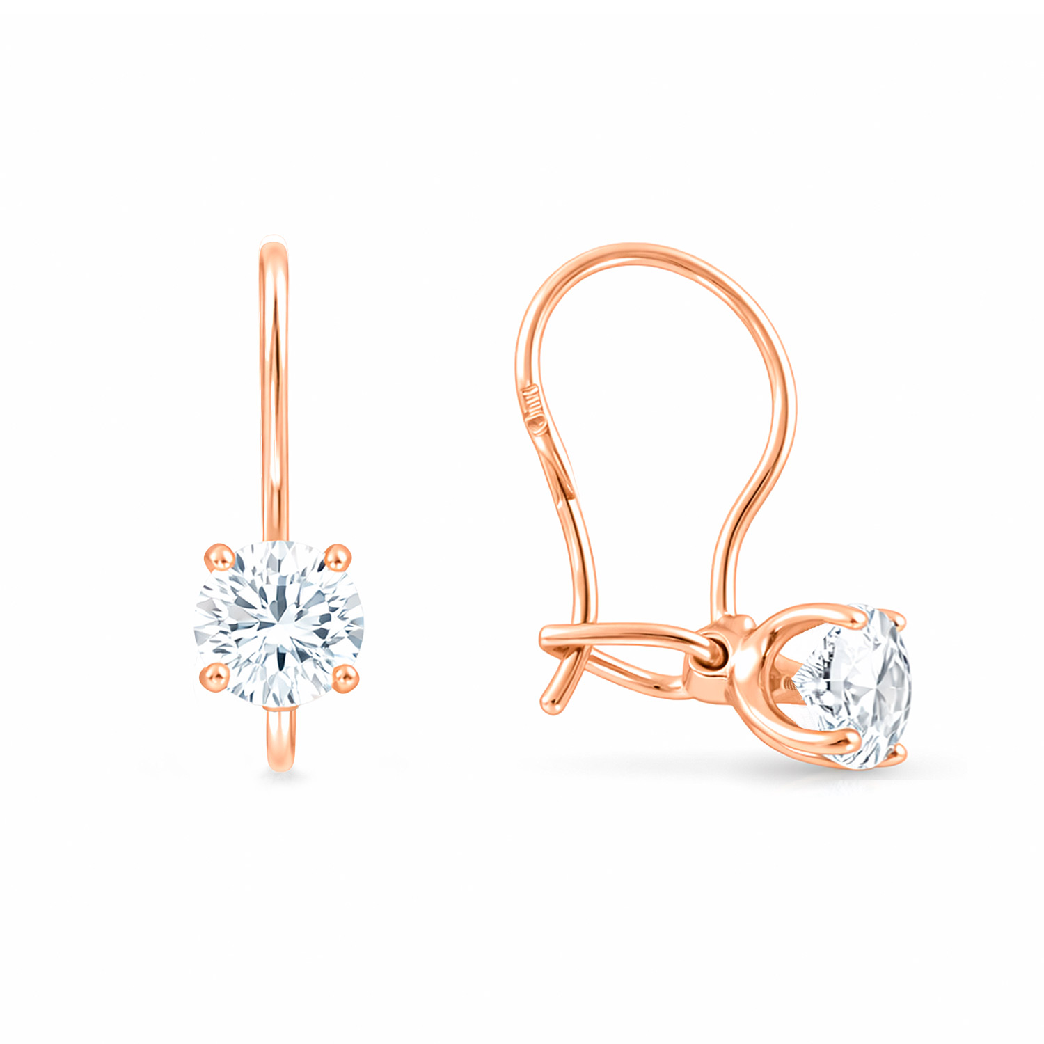 Ohrhänger aus 585er Rotgold, mit Zirkonia
