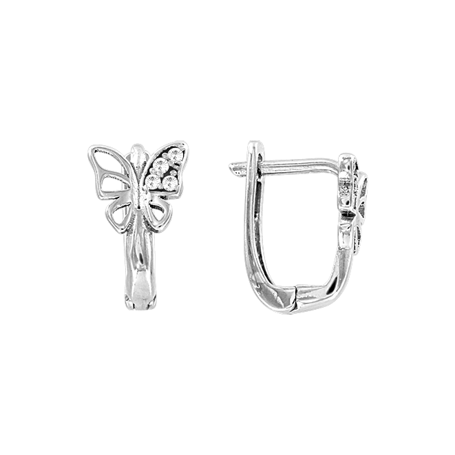 Серьги из серебра 925 пробы, с фианитами