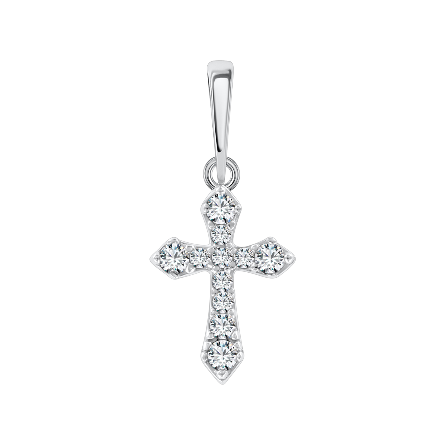 925 silver cross pendant with cubic zirconia, height approx. 17 mm