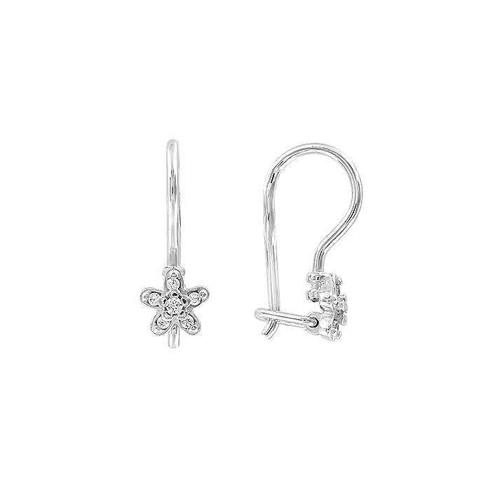 Earrings made of sterling silver, with phianites